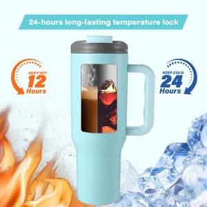 Gobelet isotherme en acier inoxydable à double paroi avec poignée, garde la température, bouteille pour le bureau - Product Image 4