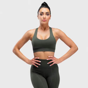 Soutien-gorge de sport pour femmes Nouveau design Sexy Deep V Cut Hollow Back V Neck Four-Way Stretch Nylon - Product Image 3