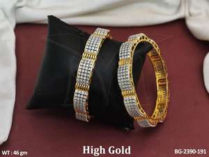 Designer Full Stones CZ AD Jewellery High Gold Polish Party Wear Jewelry Accessories American Diamond <b>Bangles</b> Jewelry <b>Sets</b> - Product Image 2