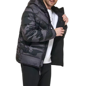 Chaqueta de Invierno Acolchada para Hombre, con Cierre de Cremallera, Forro de Piel de Oveja, Logotipo Personalizado, con Capucha, Estilo Casual Urbano, Talla Grande, Abrigo Cálido - Product Image 2