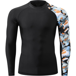 Customize Your Own Logo Silk Screen Printed 180g Short Sleeve Breathable Spandex/Polyester MMA BJJ <b>Compression</b> Rash Guard <b>Custom</b> - Product Image 6