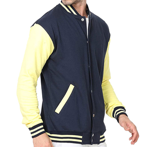 Vestes universitaires classiques haut de gamme pour hommes, personnalisées OEM ODM, en laine d'hiver avec manches en cuir véritable, boutons recouverts, design élégant - Product Image 4