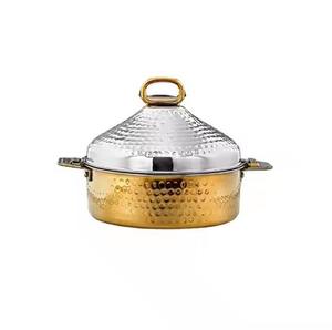 Plat en acier inoxydable martelé avec couvercle, écologique, couleur et taille personnalisables, vaisselle design pour la maison, l'hôtel, le restaurant - Product Image 6