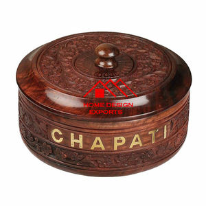 Tortillas <b>Hot</b> Selling Customized Design Multipurpose Kitchen Accessories Wooden Hand Carved Decorative Casserole for Chapatis - Product Image 3