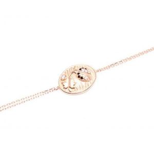 Bracelet fin en argent sterling 925 avec motif de coccinelle et de feuille pour femmes - Product Image 4