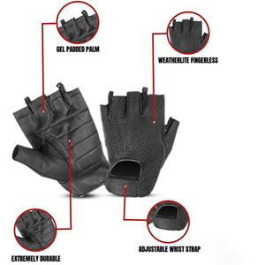 Guantes de Ciclismo para Hombre, Medios Dedos, Deportivos, Fitness, para Mujer, Verano, Exterior, Bicicleta, Antideslizantes, Transpirables, de Cuero, de Pakistán - Product Image 3