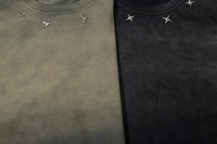 Logo personnalisé pour hommes T-shirt avec broderie dégradée 100% coton Tissu tricoté O Neck Down Shoulder T-Shirt