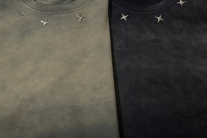 Logo personnalisé pour hommes T-shirt avec broderie dégradée 100% coton Tissu tricoté O Neck Down Shoulder T-Shirt - Product Image 3