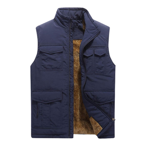 Gilet matelassé chaud d'hiver pour hommes, veste matelassée sans manches, noir, multicolore, très chaud, sherpa intérieur - Product Image 1