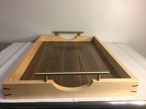 ถาดไม้ไผ่แกะสลักพร้อมด้ามจับถาดเสิร์ฟพร้อมสลักด้วยเลเซอร์สำหรับตกแต่งปรุงอาหาร - Product Image 2