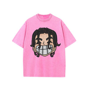 Camiseta de estilo urbano vintage personalizada de fábrica para hombre, diseño moderno con efecto lavado ácido, 100% algodón de alto gramaje 240g, cuello redondo, transpirable, manga corta - Product Image 6