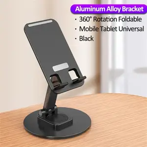 Tablet standı 360 derece dönebilir alüminyum Tablet tutucu ayarlanabilir katlanabilir cep telefon standı için masa