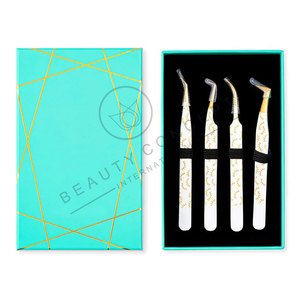 BEAUTY CONCEPT INTERNATIONAL Juego de Pinzas para Extensión de Pestañas de Acero Inoxidable Duraderas, Pinzas de Precisión Fáciles de Agarrar, Personalizables - Product Image 4