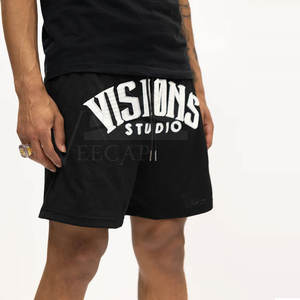 Pantalones Cortos Casuales de Diseño Sólido y Elegante para Hombre, Fabricante OEM, Logotipo Personalizado, Impresión Puff, Cintura Elástica, Personalizados para Exteriores - Product Image 5