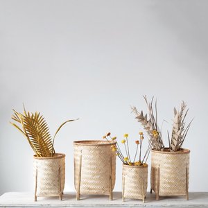 Hot <b>Sale</b> Bamboo Rattan Decoration Basket Storage Organizer Durable Handwoven <b>For</b> Home <b>Organizing</b> - Product Image 6
