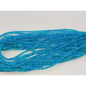 Perlas Sueltas de Ópalo de Fuego Azul Natural al 100%, 3-3.5 mm, Lisas, en Forma de Rondelle, en Hilos de 16 Pulgadas - Product Image 3