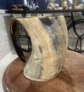 Haute Qualité Viking Corne De Vin Tasse Europe-Style Sculpté Buffalo Ox Corne Agate Chaude Tendance Animal Style Café Tankard Décoration - Product Image 3