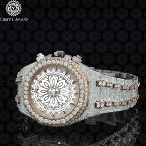 Charm_Jewells Luxury Women's Stainless Steel Watch 42mm Dial Sapphire Crystal <b>Chronograph</b> Quartz Movement Folding Clasp - Product Image 3