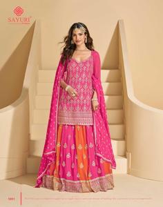 Exclusivo Real Georgette diseñador bordado Lehenga estilo Salwar Kameez para el tradicional Eid Festival Party Wear - Product Image 1