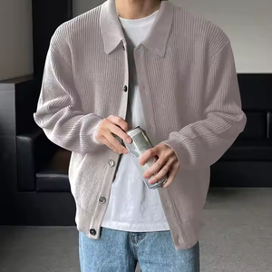 Cárdigan de uniforme de punto de mezcla de algodón cálido y transpirable Cárdigan de uniforme de Punto ligero de calibre fino - Product Image 5