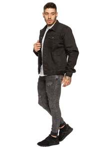 Chaqueta vaquera con cuello levantado de alta calidad para hombre personalizable 100% algodón Casual Invierno bajo MOQ XL tamaño High Street Style - Product Image 4