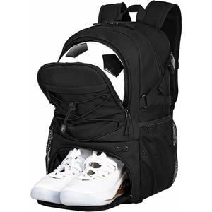 Sac à dos en nylon avec fermeture éclair, motif imprimé, sac de rangement multi-usages pour chaussures de football et de basketball pour jeunes (30-40L) - Product Image 4