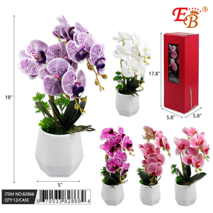 Orchidea Artificiale da 18 Pollici con Vaso, 12 Pezzi/Confezione, Elegante Decorazione per Ufficio e Accessorio, Modello 82866 - Product Image 1