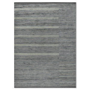 Tapis en laine bleue tissé à la main, motif rayé classique, rectangulaire, pour la décoration de la maison et du salon HWL-424 - Product Image 1