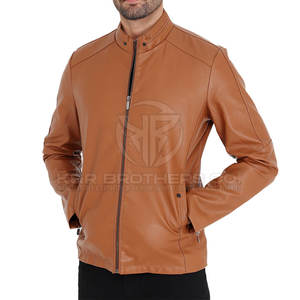 Veste d'hiver en cuir pour hommes, manteau chaud et décontracté avec doublure douce Veste d'hiver en cuir Slim Fit élégante au design motard pour hommes - Product Image 4