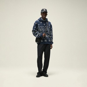 Custom <b>Navy</b> Blue 100% Cotton Winter Beaded <b>Hoodie</b> Unisex Pullover Sweatshirt Streetwear Adjustable Drawstring Kangaroo Pocket - Product Image 2