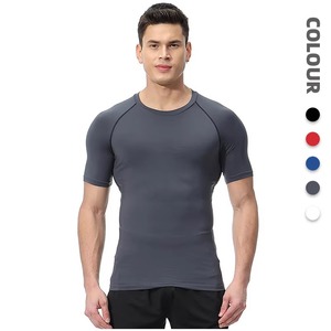 Hombres Fitness Gimnasio Camiseta Atlética Manga Corta Compresión Deportes Top Entrenamiento y Activewear Oem Todos los colores disponibles - Product Image 6