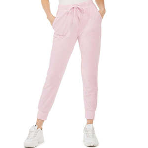 Pantaloni Jogger in Velluto Rosa per Bambini Planet Gold, Traspiranti, Colorati, con Vita Elastica, Tecnica Stropicciata, Gamba Larga, Striscia Laterale, Taglia XL - Product Image 1