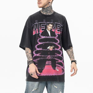 T-shirt personnalisé 100% coton sérigraphié de haute qualité été hommes lavage à l'acide t-shirt vintage graphique lourd T-shirt - Product Image 5