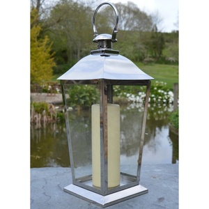 Wholesale Stainless Steel Metal Candle Holder <b>Lantern</b> for Tabletop Home and Outdoor Decorations - Product Image 6