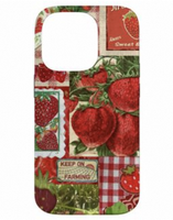 Étui magnétique transparent bleu à sublimation vierge motif fraise pour iPhone 17/16/15/14/13/12 Pro Max (PMMA)