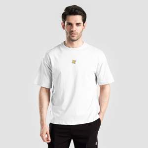 เสื้อยืดเจอร์ซีย์สีขาวผ้าฝ้าย 100% ทรงเข้ารูปเรียบง่ายสำหรับสไตล์สตรีท - Product Image 2