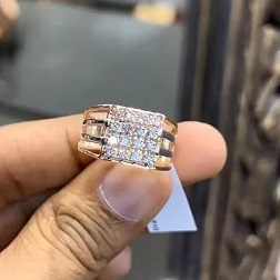 Último anillo de bodas VS1 Lab Grown Diamond para hombre, oro rosa de 14 quilates para compromisos o aniversarios, regalo perfecto para él - Product Image 6