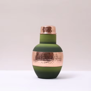 Bouteille d'eau en cuivre Bouteille en cuivre écologique Sports Ayurveda Benefit Bouteille d'eau martelée 100% Pure Healthy India - Product Image 1