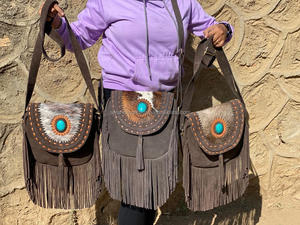 กระเป๋าถือหนังวัวสไตล์ตะวันตกทำด้วยมือสไตล์วินเทจ, กระเป๋าถือหนังมีหลายรูปแบบ - Product Image 4