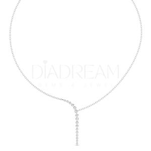 Collar de diamantes de moissanita de corte redondo para mujer, cadena de eslabones de dos tonos chapada en plata de ley 925, estilo clásico personalizable - Product Image 5