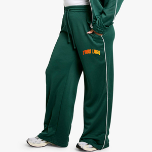 High Quality Polyester/Cotton Loose Fit <b>Womens</b> Heavyweight Flare Sweatpants Premium Casual Winter Lace Flat Front Sweatpants - Product Image 4