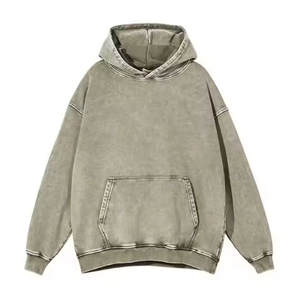 Sudadera con Capucha Personalizada en Verde Salvia con Lavado Ácido para Hombre, Estilo Oversize con Hombros Caídos, Tipo Pullover, Marca Privada OEM Trackstar - Product Image 3