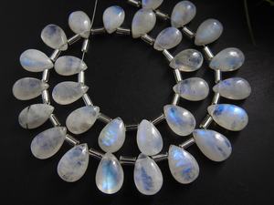 Perles en forme de larme de pierre de lune arc-en-ciel blanc 12X8MM pierres lisses multi-flash fournitures de fabrication de bijoux du grossiste - Product Image 6