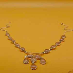 สร้อยควอตซ์รูปกุหลาบ925เงินสร้อยคอโบโฮทรงหลังเบี้ยทำจากงานฝีมือจี้เพชรเม็ดเดี่ยวสำหรับเด็กเครื่องประดับชั้นดี - Product Image 4