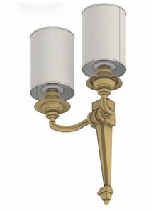 Lámpara de pared clásica de doble brazo con pantallas tipo tambor - Product Image 1