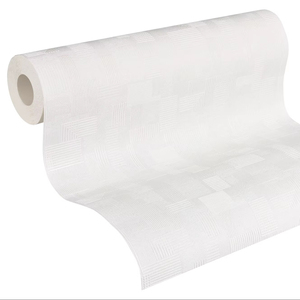 Fabriqué en Allemagne-Rouleaux de papier peint enduits Papier peint en vinyle blanc non tissé géométrique à peindre pour la peinture-10,05x0,53 m - Product Image 1