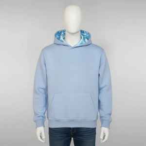 เสื้อฮู้ดดี้โอเวอร์ไซส์สำหรับผู้ชาย ผ้าฝ้าย 100% สไตล์สตรีทแวร์ เหมาะสำหรับออกกำลังกาย รับสกรีนโลโก้ พิมพ์ลายนูน ทรงหลวมไหล่ตก - Product Image 1