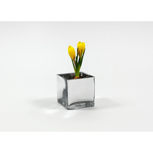 VCB0005ASV - แจกันแก้วทรงลูกบาศก์สีเงินเป่าด้วยมือ / เชิงเทียน - 5 ชิ้น - Product Image 2