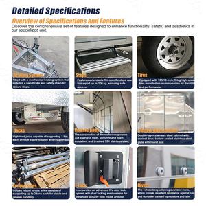 Camiones De Comida Chariot de hot-dog commercial rapide Fourgon à café Restaurant mobile <span class=keywords><strong>Camion</strong></span> de nourriture en plein air Remorque de pizza et de nourriture chaude - Product Image 4