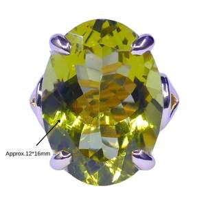 Bague en argent sterling 925 avec topaze citron, style classique, plaquée or pour les mariages - Product Image 6